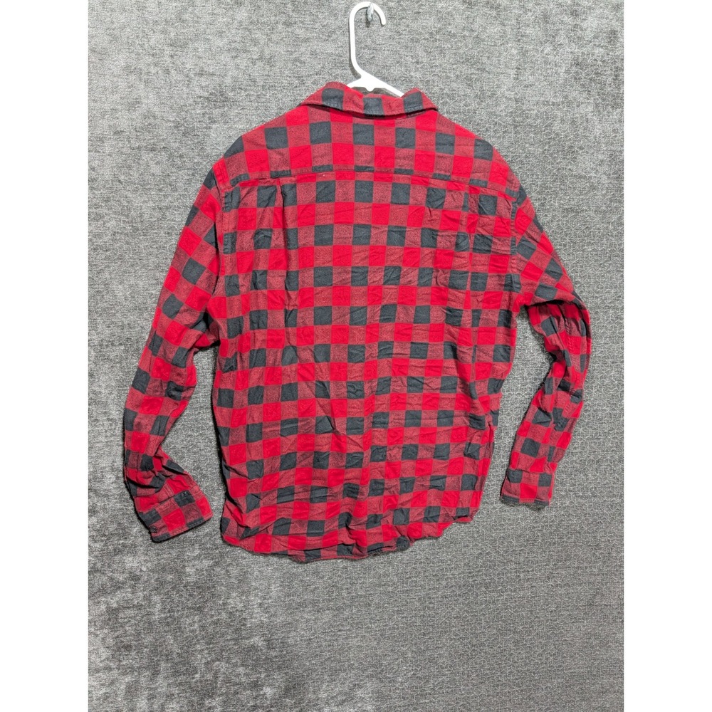 Uniqlo Mens XL Flannel Shirt Red Black Buffalo Check Plaid Long Sleeve Button Up - Picture 2 of 5